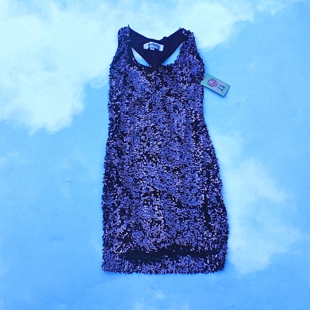 Vintage Y2K Sequin Purple Mini Dress